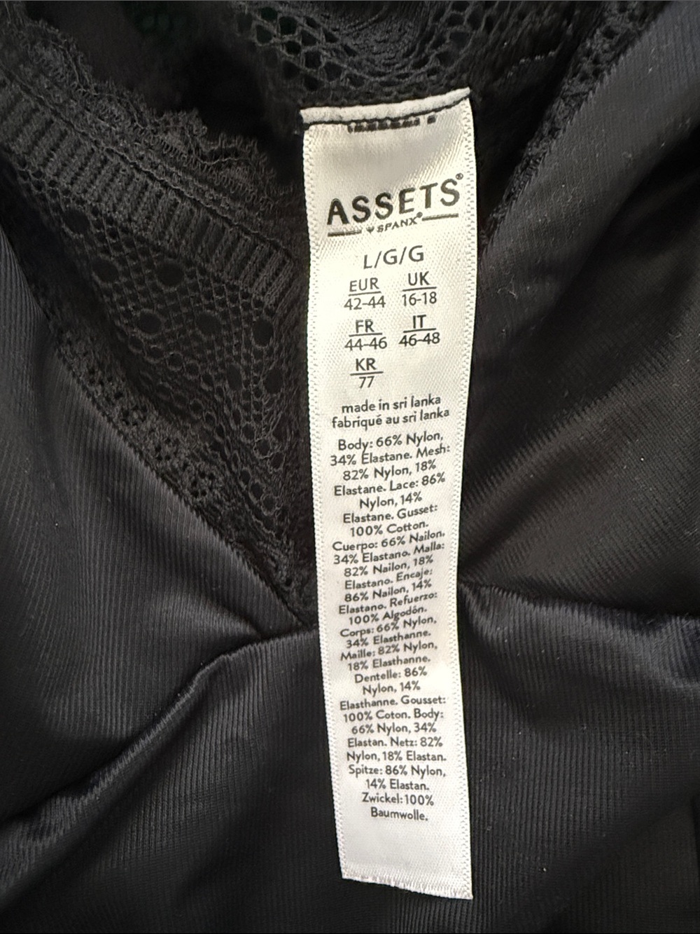 SPANX Assets Black Lace-Trim Satin Chemise Bodysuit - Picture 4 of 4